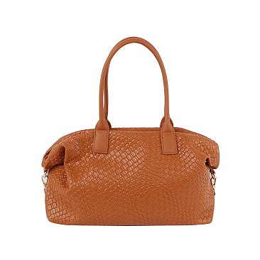 Embossed Woven Duffle Overnight Weekender Bag