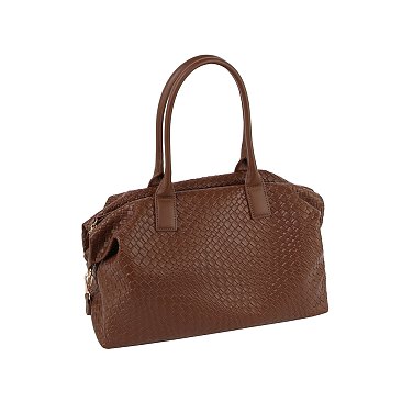 Embossed Woven Duffle Overnight Weekender Bag