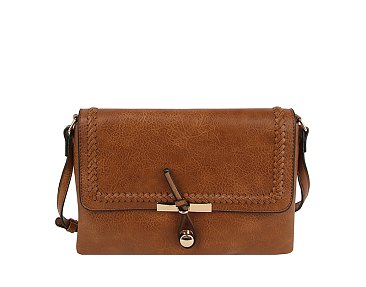 Fashion Braided Flap Messenger Crossbody Bag