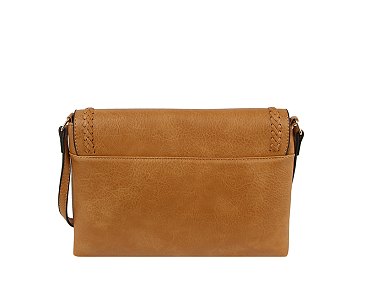 Fashion Braided Flap Messenger Crossbody Bag