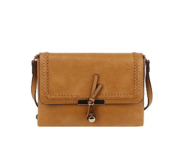 Fashion Braided Flap Messenger Crossbody Bag