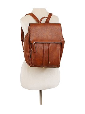 Fashion Flap Drawstring Backpack