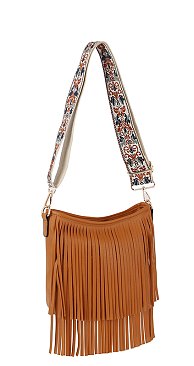 Women Crossbody Guitar strap Tassel Handbag