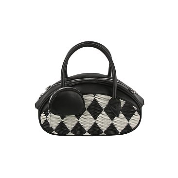 Argyle Check 2-in-1 Satchel