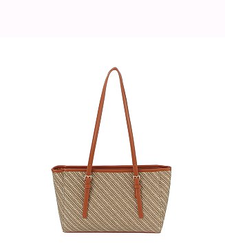 Straw Stripe Beach Tote Bag