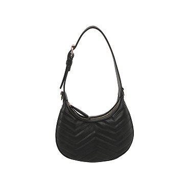 Chevron Quilted Shoulder Bag Hobo