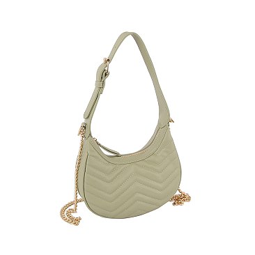 Chevron Quilted Shoulder Bag Hobo