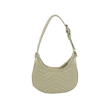 Chevron Quilted Shoulder Bag Hobo