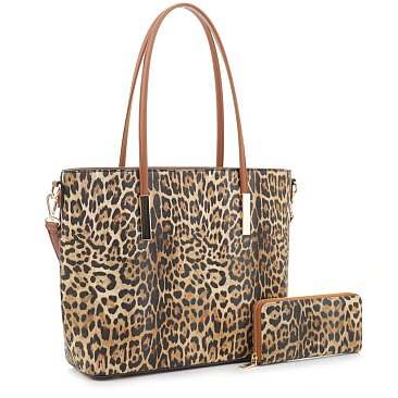 2-in-1 Vida Leopard Print Tote Set