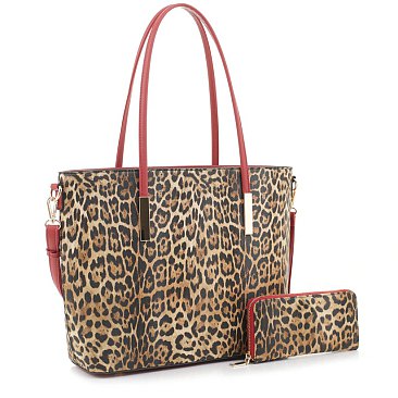 2-in-1 Vida Leopard Print Tote Set