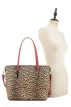 2-in-1 Vida Leopard Print Tote Set