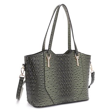 olive ostrich tote