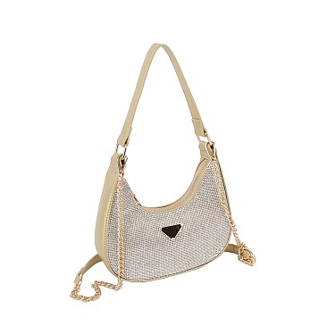 Rhinestone Embellished Shoulder Bag Hobo