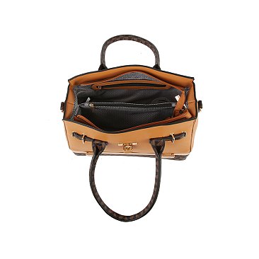 Monogram Colorblock Padlock Satchel