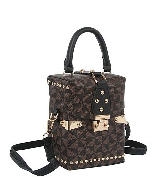 Fashion Monogram Boxy Crossbody Bag Satchel