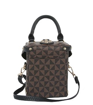 Fashion Monogram Boxy Crossbody Bag Satchel