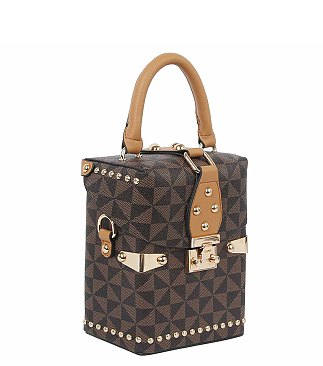 Fashion Monogram Boxy Crossbody Bag Satchel