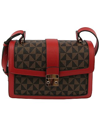 Monogram Push Lock Flap Crossbody Bag