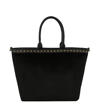 Calf Hair Studded Tote Bag