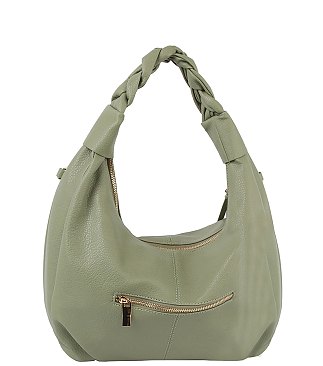 Braided Handle Shoulder Bag Hobo