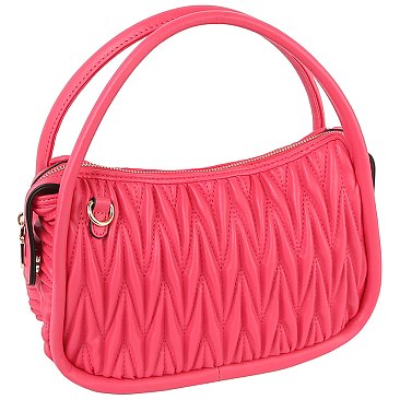 Puffy Chevron Quilted Tote Crossbody Bag