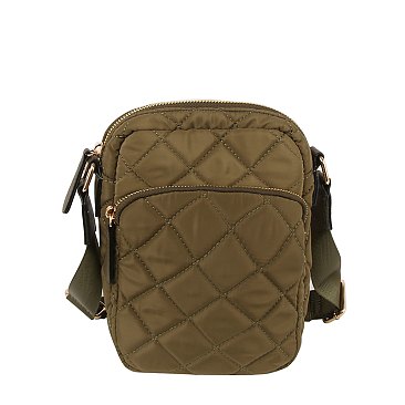 Quilted Nylon Crossbody Bag