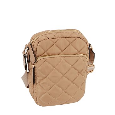 Quilted Nylon Crossbody Bag