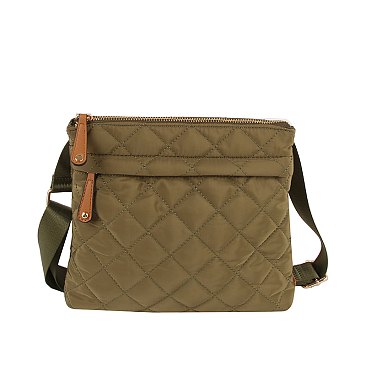 Quilted Nylon Crossbody Bag