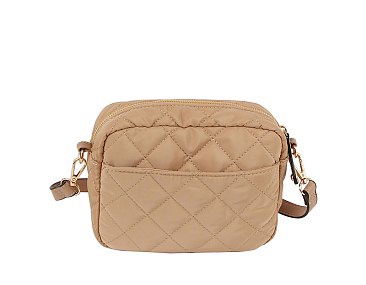 Quilted Nylon Crossbody Bag