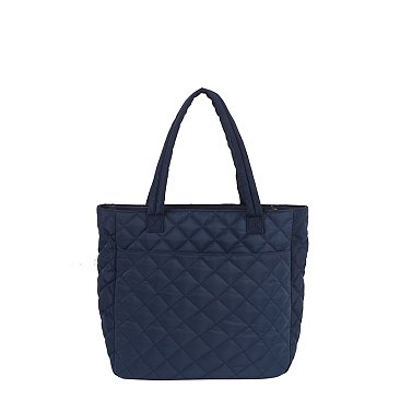 Quilted Nylon Shopper Bag