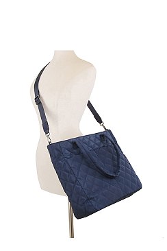 Quilted Nylon Shopper Bag