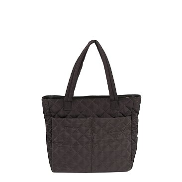 Quilted Nylon Shopper Bag