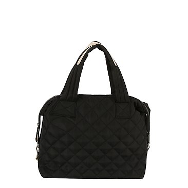 Quilted Nylon Satchel