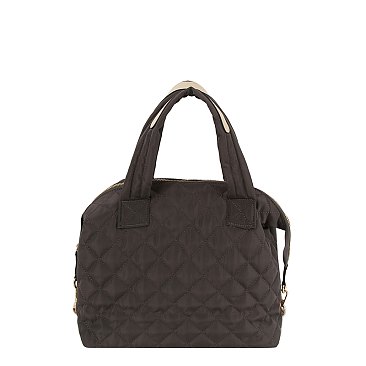 Quilted Nylon Satchel