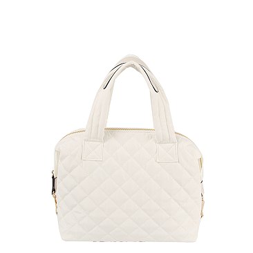 Quilted Nylon Satchel