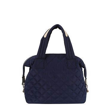 Quilted Nylon Satchel