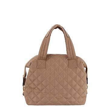 Quilted Nylon Satchel