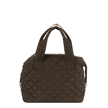 Quilted Nylon Satchel