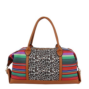 Tribal Leopard Flower Duffle Bag