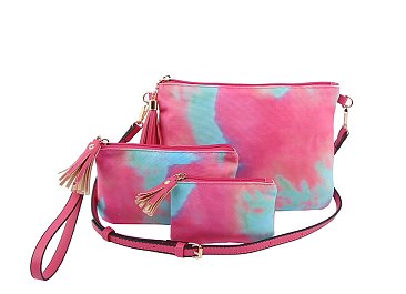 Printed Canvas 3-in-1 Crossbody Bag