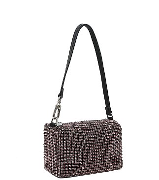 Allover Rhinestone Shoulder Bag