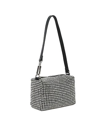 Allover Rhinestone Shoulder Bag