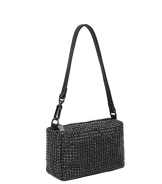 Allover Rhinestone Shoulder Bag