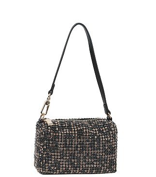 Allover Rhinestone Shoulder Bag