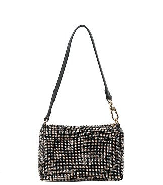 Allover Rhinestone Shoulder Bag