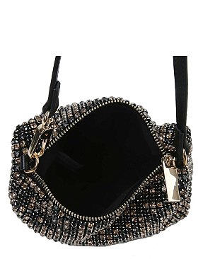 Allover Rhinestone Shoulder Bag