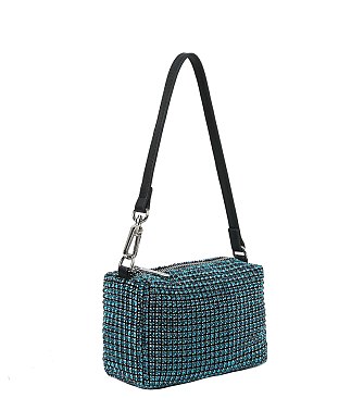 Allover Rhinestone Shoulder Bag