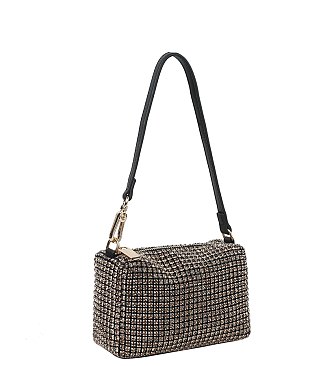 Allover Rhinestone Shoulder Bag