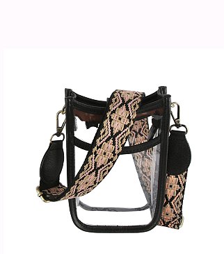 Fashion Guitar Strap See Thru Mini Crossbody Bag