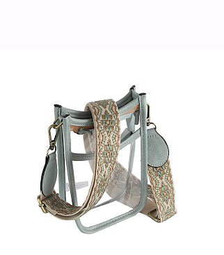 Fashion Guitar Strap See Thru Mini Crossbody Bag